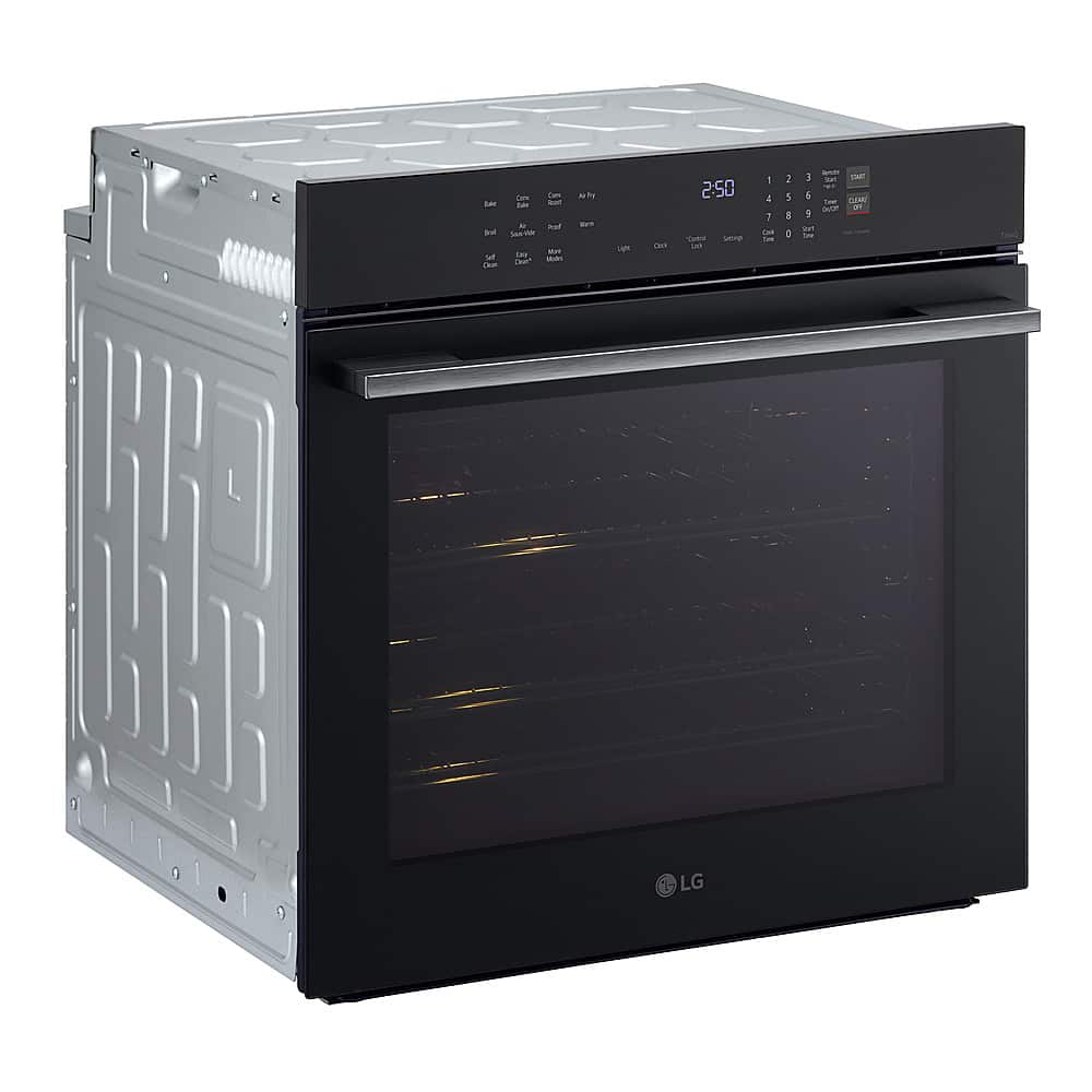 LG - 24" 3 Cu. Ft. Built-In Single Electric True Convection Smart Wall Oven with Air Fry - Black