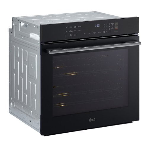 LG - 24" 3 Cu. Ft. Built-In Single Electric True Convection Smart Wall Oven with Air Fry - Black