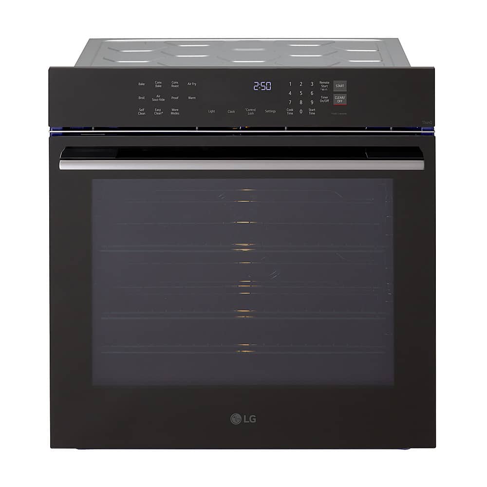 LG - 24" 3 Cu. Ft. Built-In Single Electric True Convection Smart Wall Oven with Air Fry - Black