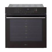 LG - 24" 3 Cu. Ft. Built-In Single Electric True Convection Smart Wall Oven with Air Fry - Black