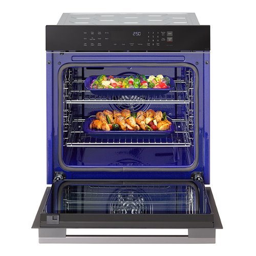 LG - 24" 3 Cu. Ft. Built-In Single Electric True Convection Smart Wall Oven with Air Fry - Black