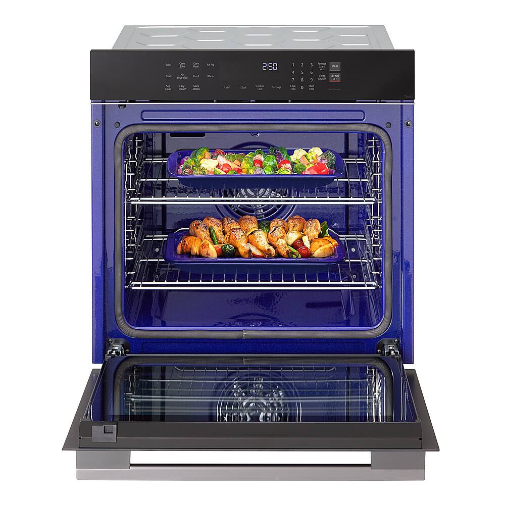 LG - 24" 3 Cu. Ft. Built-In Single Electric True Convection Smart Wall Oven with Air Fry - Black