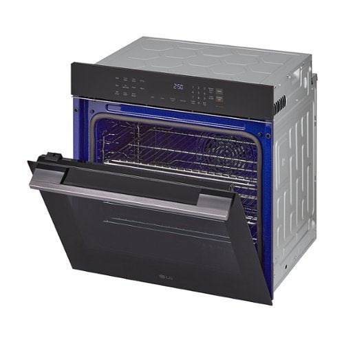 LG - 24" 3 Cu. Ft. Built-In Single Electric True Convection Smart Wall Oven with Air Fry - Black
