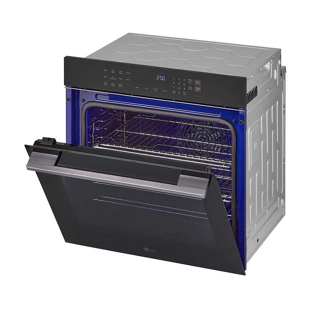 LG - 24" 3 Cu. Ft. Built-In Single Electric True Convection Smart Wall Oven with Air Fry - Black