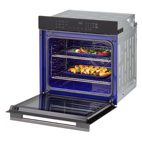 LG - 24" 3 Cu. Ft. Built-In Single Electric True Convection Smart Wall Oven with Air Fry - Black