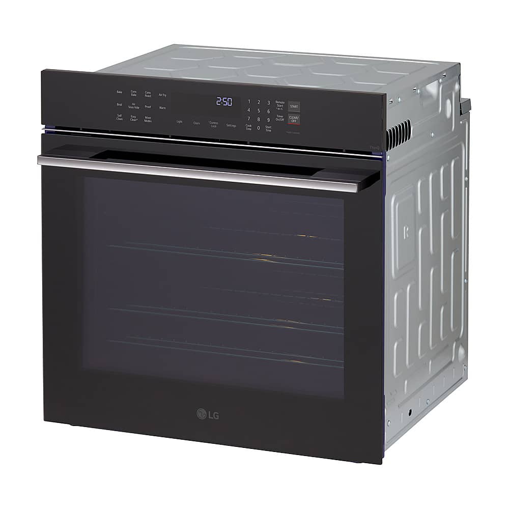 LG - 24" 3 Cu. Ft. Built-In Single Electric True Convection Smart Wall Oven with Air Fry - Black