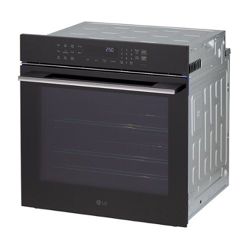 LG - 24" 3 Cu. Ft. Built-In Single Electric True Convection Smart Wall Oven with Air Fry - Black