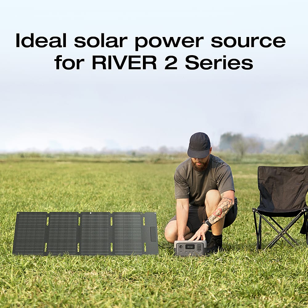 EcoFlow - Foldable 45W Solar Panel - Black