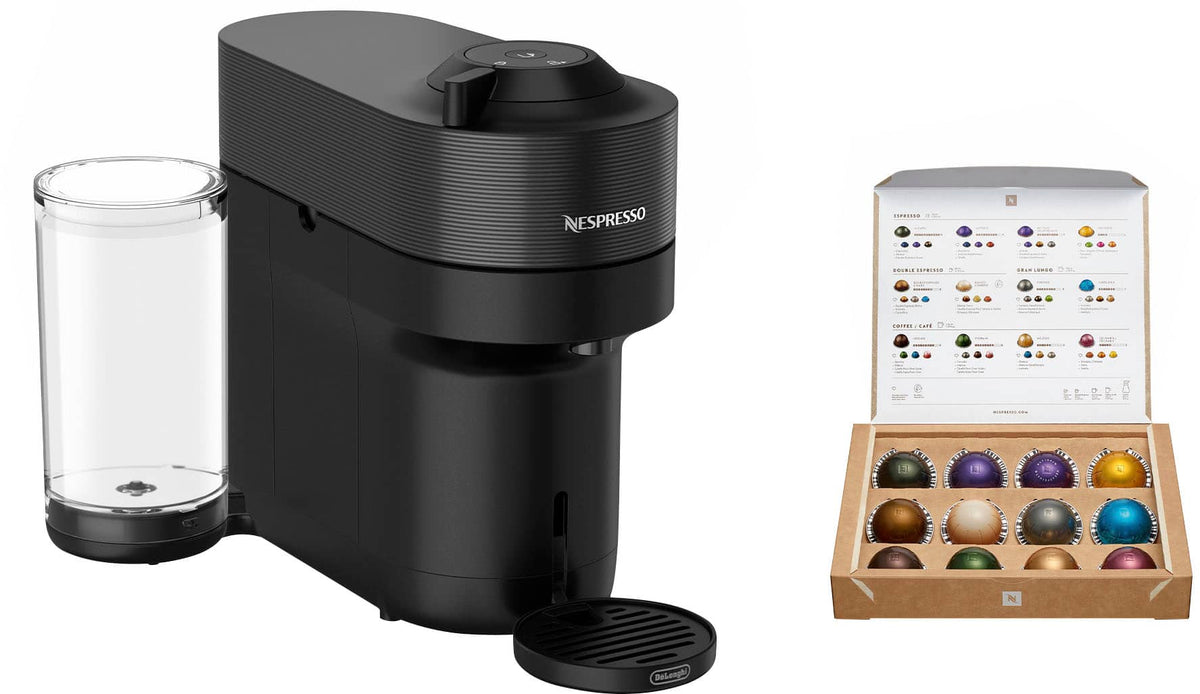 Nespresso - Vertuo Pop+ Coffee and Espresso Maker by De'Longhi with Milk Frother - Liquorice Black