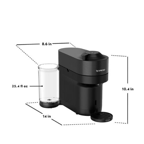 Nespresso - Vertuo Pop+ Coffee and Espresso Maker by De'Longhi with Milk Frother - Liquorice Black