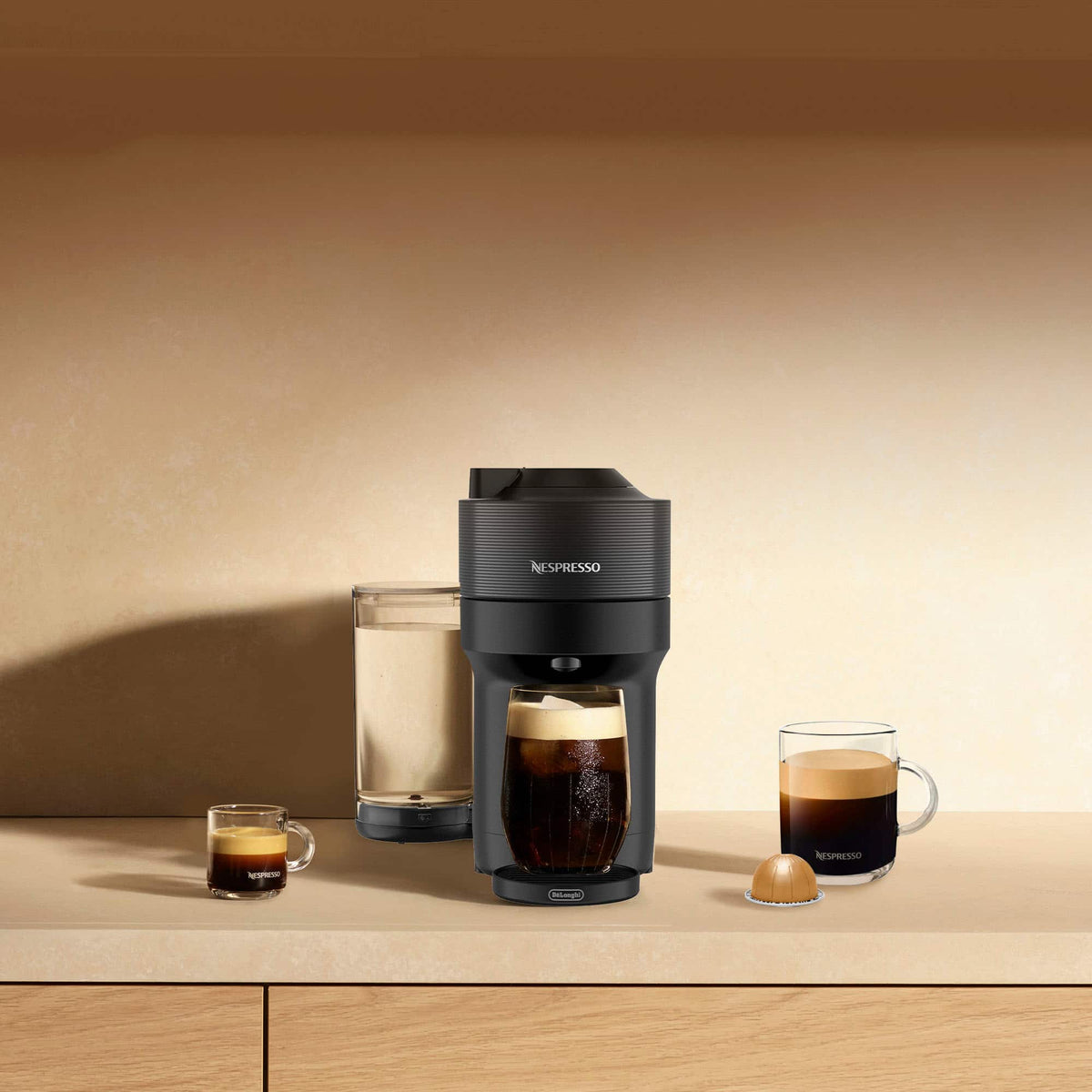 Nespresso - Vertuo Pop+ Coffee and Espresso Maker by De'Longhi with Milk Frother - Liquorice Black