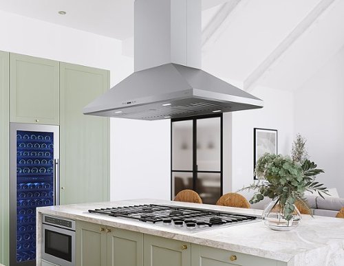 Zephyr - 48 inches - Externally Vented - Island Range Hood - Stainless Steel