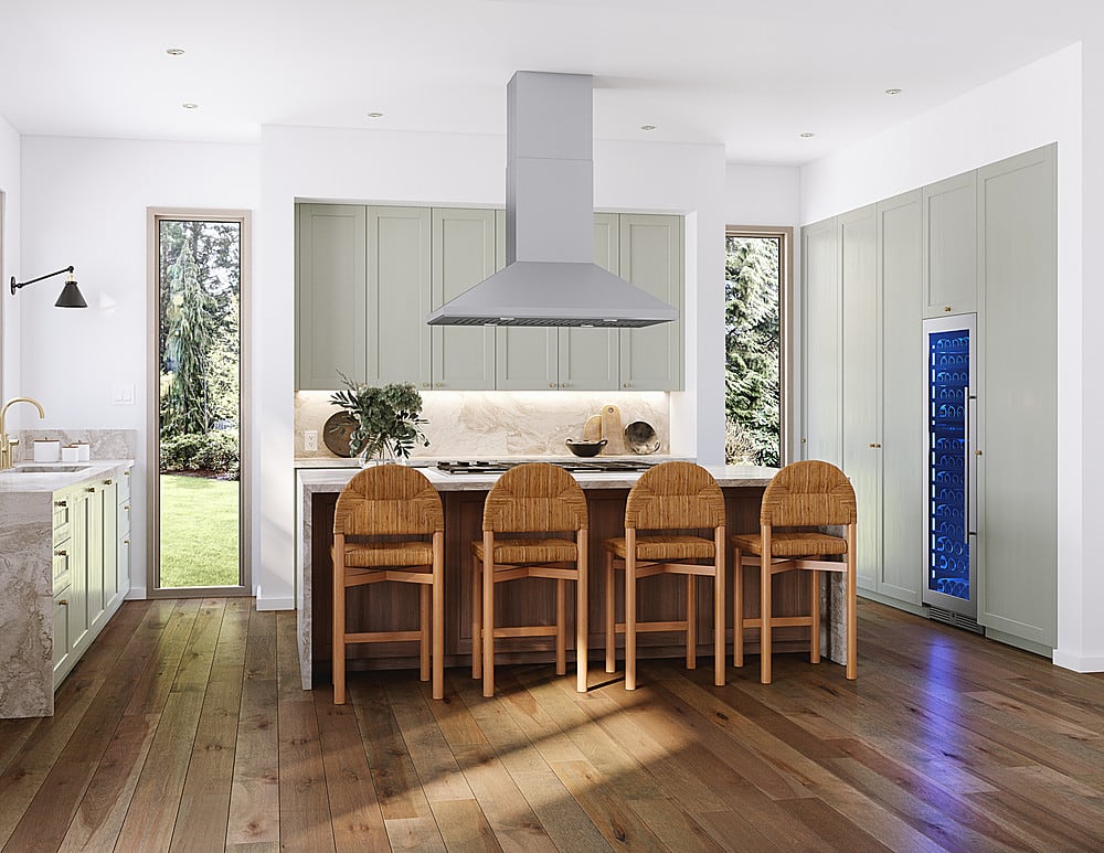 Zephyr - 48 inches - Externally Vented - Island Range Hood - Stainless Steel