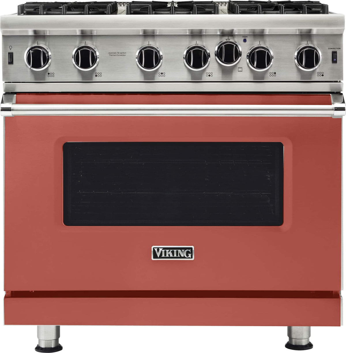 Viking - 36"W. 5.1 Cu. Ft. Pro5S Freestanding 6 Burner Gas Convection Range - Spiced Cider - Spiced Cider