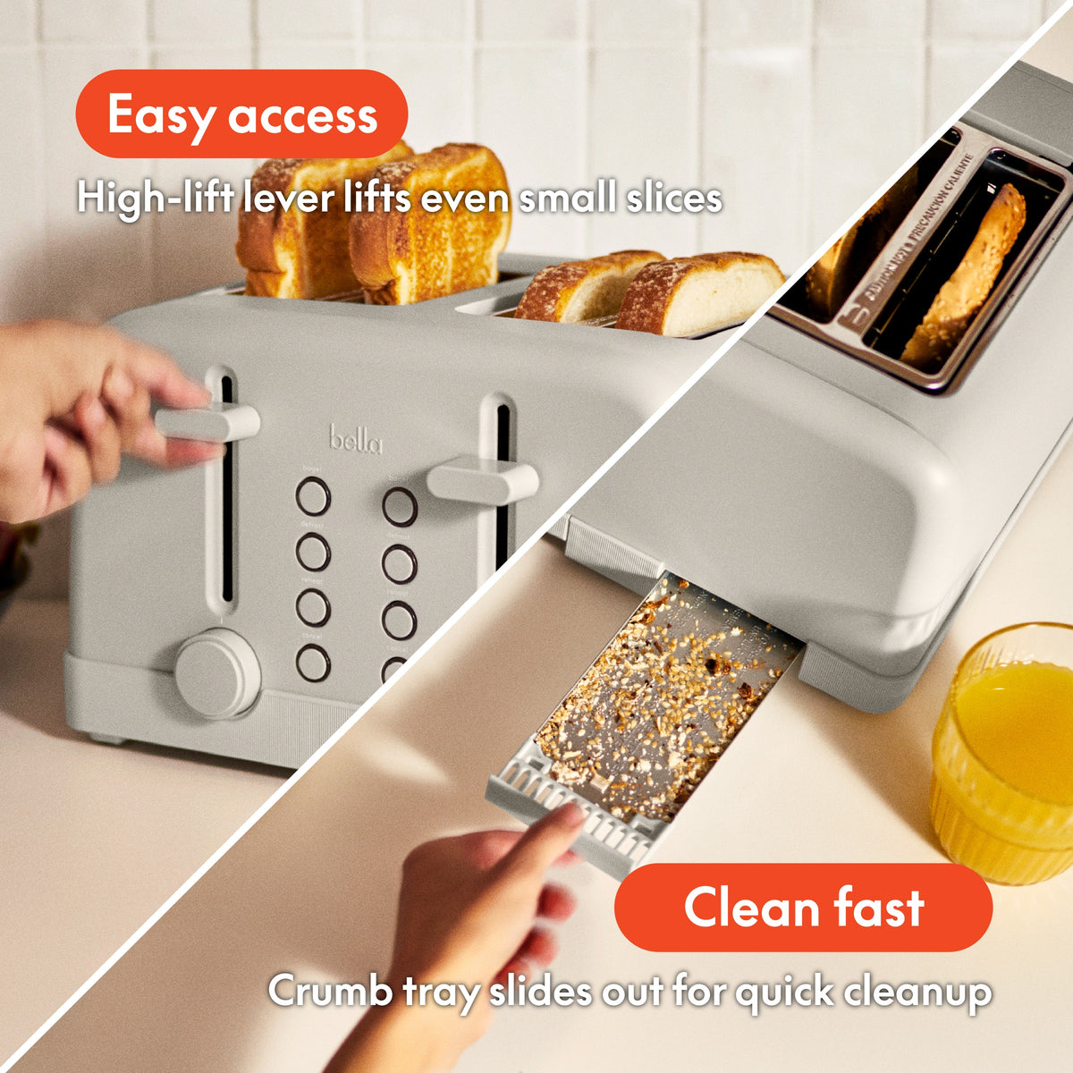 Bella - 4-Slice Toaster - Oatmilk