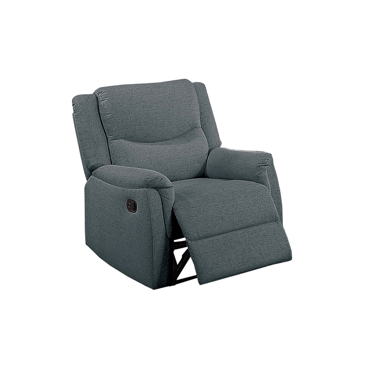 Sillón reclinable manual con asiento y respaldo tapizados y reposacabezas de apoyo