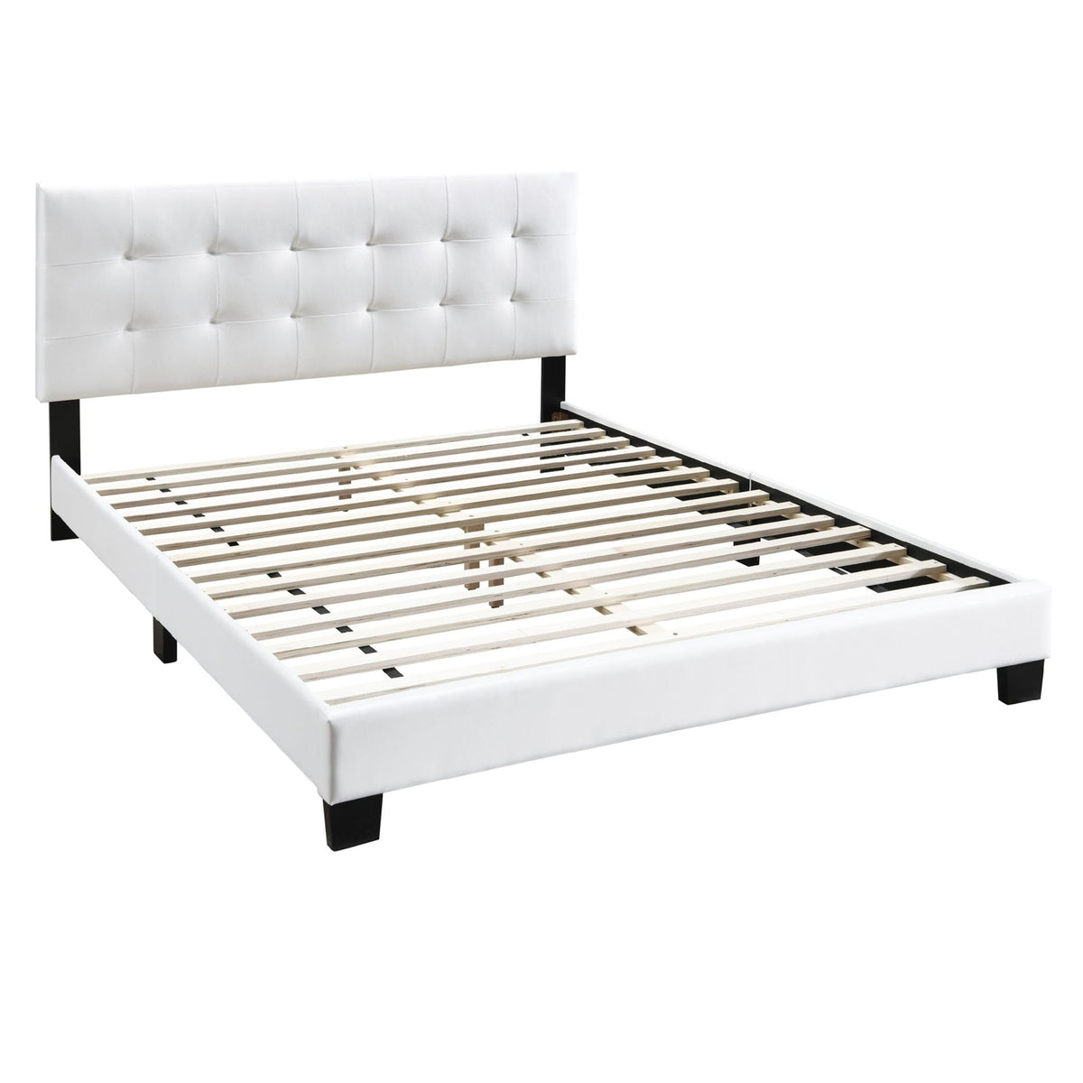 Cama de estilo contemporáneo, cabecera rectangular