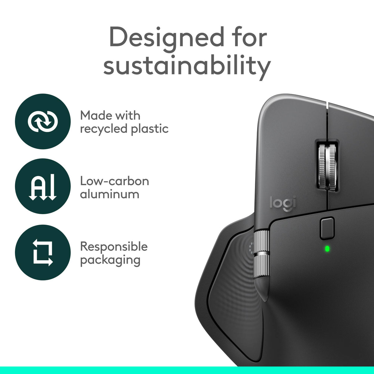 Logitech - MX Master 4 for Business Wireless Bluetooth Laser Ergonomic Right-handed Mouse with Haptic Feedback and Actions Ring - Wireless - Graphite