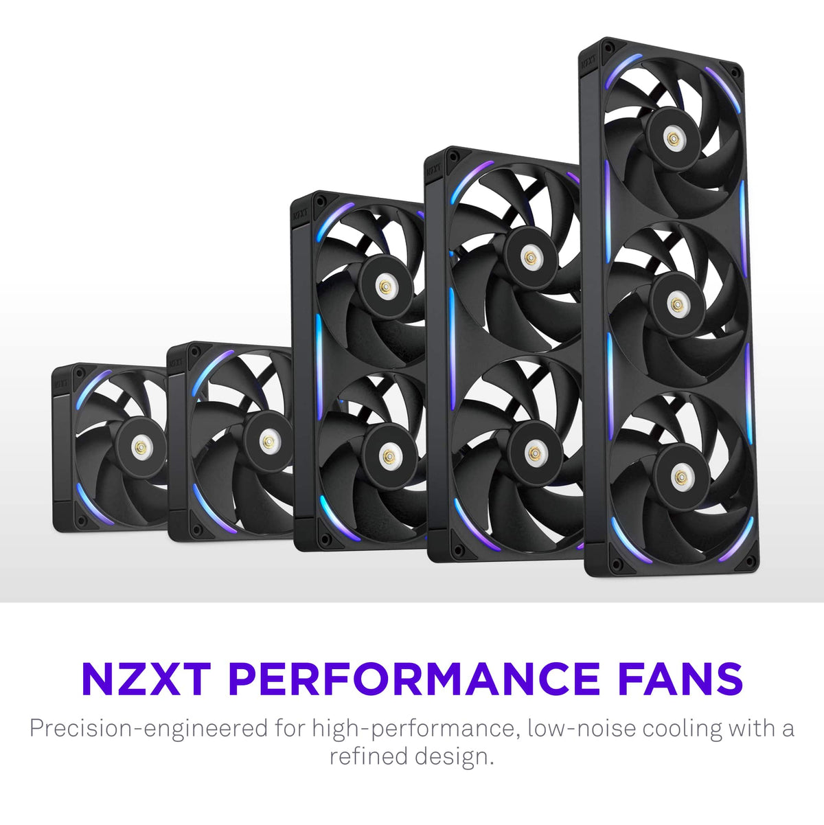 NZXT - F120X Performance Fan - 120mm PWM RGB Computer Case Fan with LCP Frame & Blades - Black