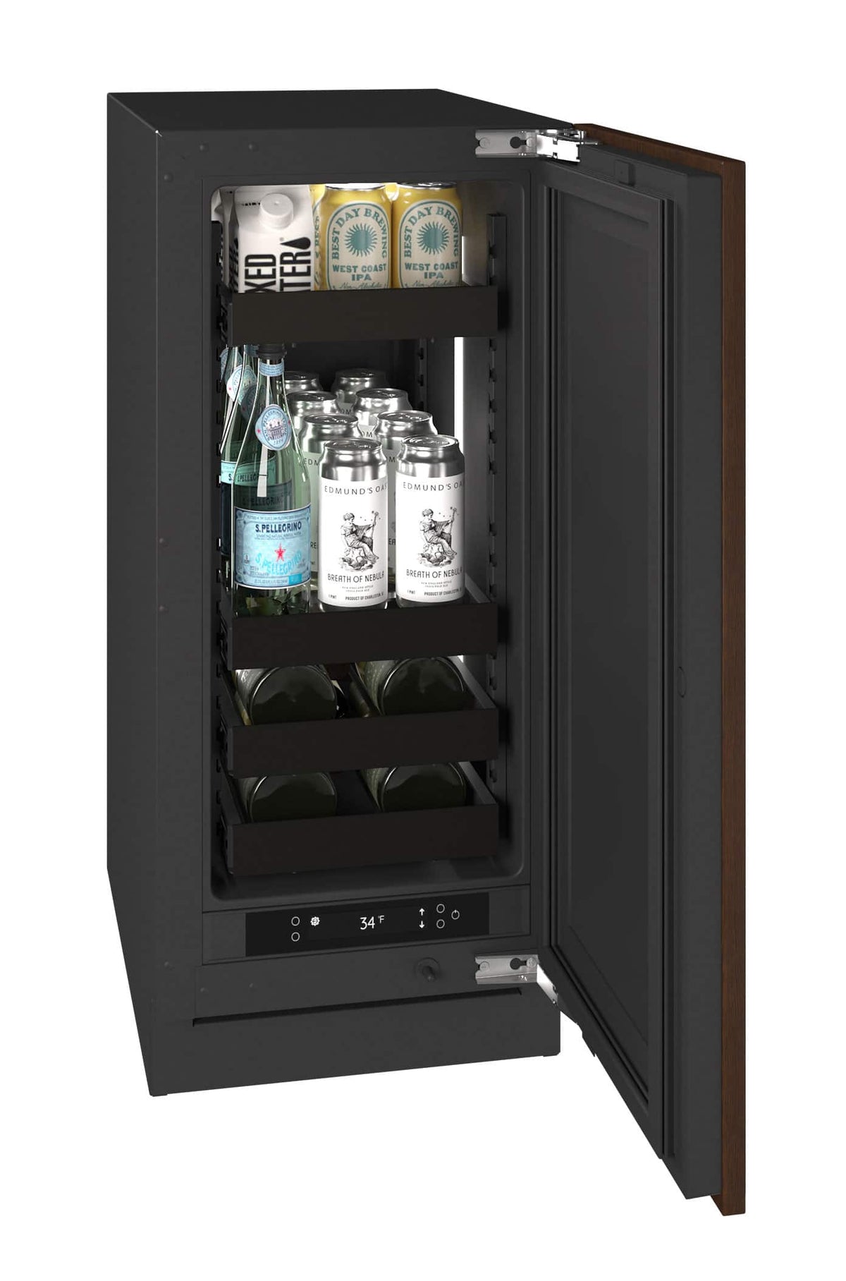 U-Line - 15"W. 2.8Cu.Ft. Built-In Beverage Center - Panel Ready - Integrated Solid