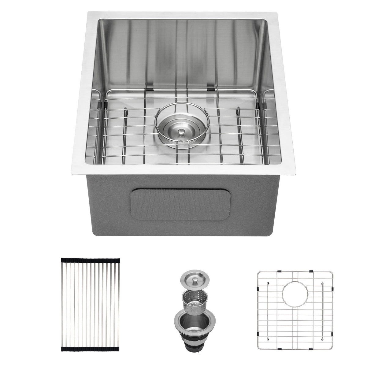 Modern Undermount Stainless Steel Kitchen Sink 16 Gauge, Deep Single Bowl