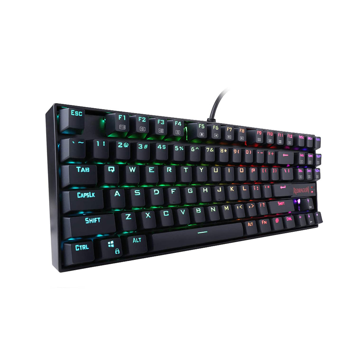 REDRAGON - Kumara K552 RGB Wired TKL Gaming Mechanical Blue Switch Keyboard with RGB Backlighting - Black