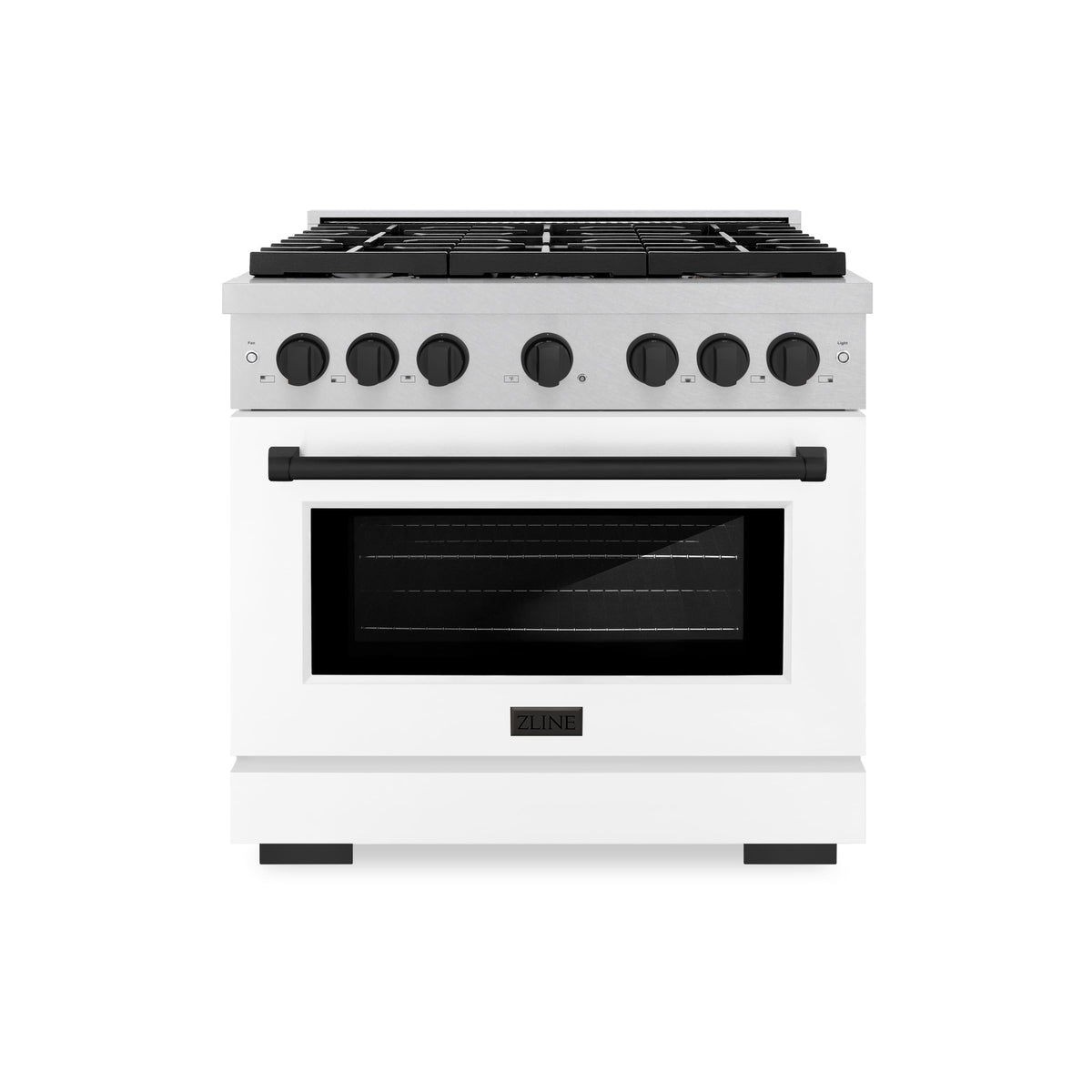 ZLINE - 36 in. Wide 6 Burner Autograph Paramount Dual Fuel Range with White and Black Accents (SDRSZ-WM-36-MB) - White