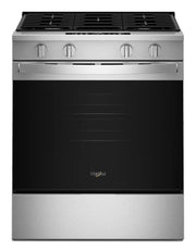Whirlpool - 30 in. Wide 4 burners 5.0 cu. ft. Smart Freestanding Slide-In Gas Range with Air Cooking Technology and Steam Clean - Stainless Steel