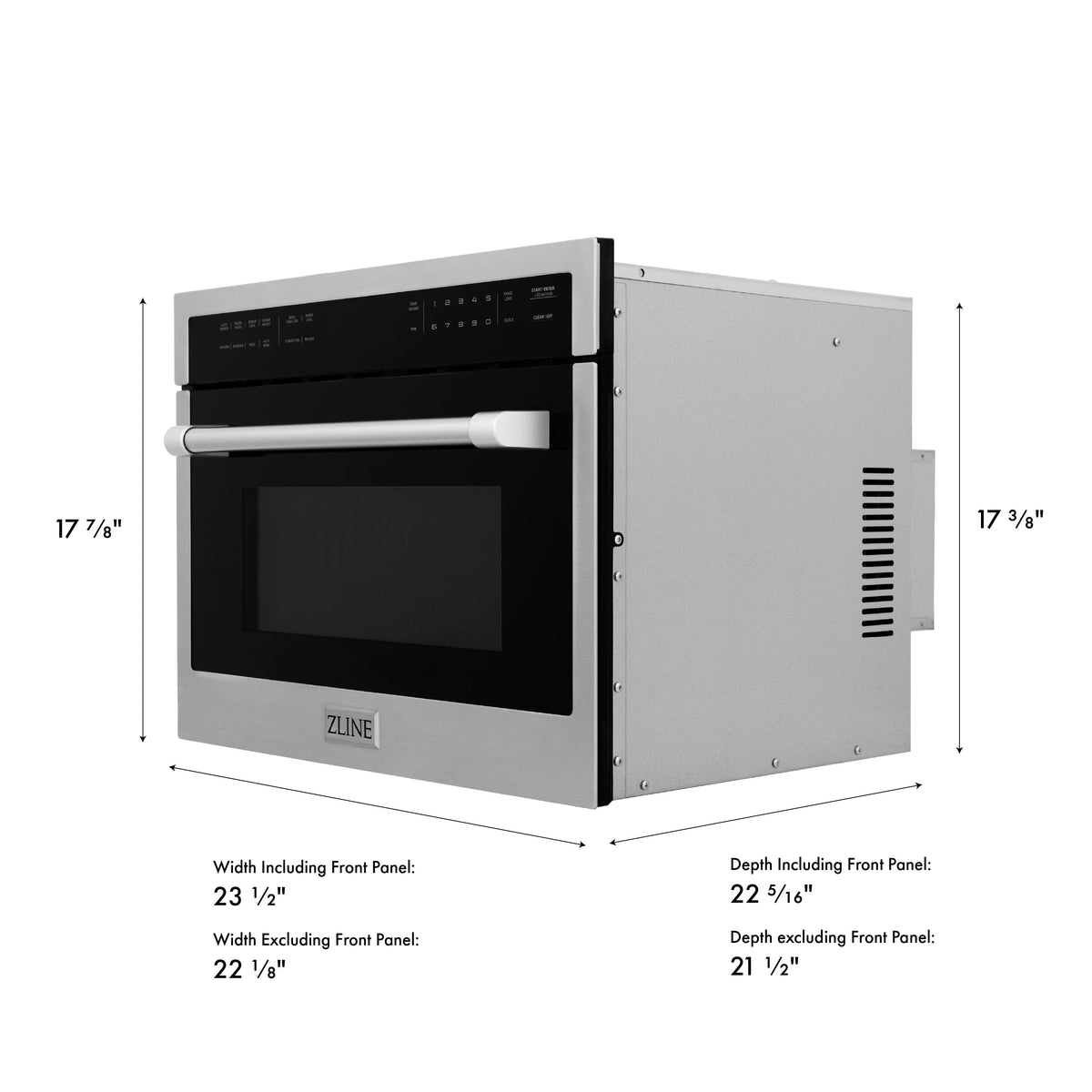 ZLINE - 24 in. 1.6 cu. ft. Built-in Convection Microwave Oven with Speed and Sensor Cooking - Stainless Steel