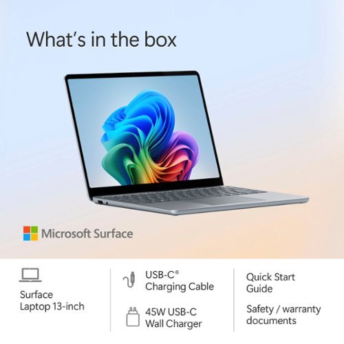 Microsoft - Surface Laptop - 13" 2K Touchscreen - Snapdragon X Plus 2025 - 16GB - 512GB Storage - Copilot+ PC - Ocean