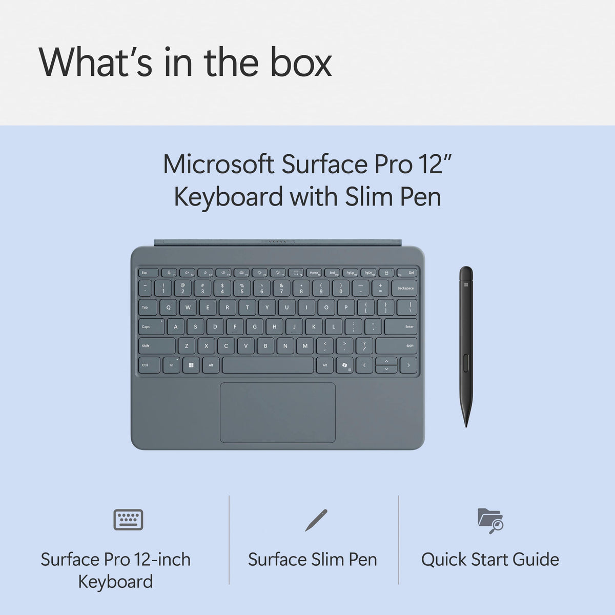 Microsoft - Surface Pro 12" Keyboard for Pro 12" with Slim Pen - Ocean