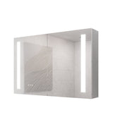 LED Medicine Cabinet With Mirror, Double Door With Defogger, Dimmer, Surface Mount