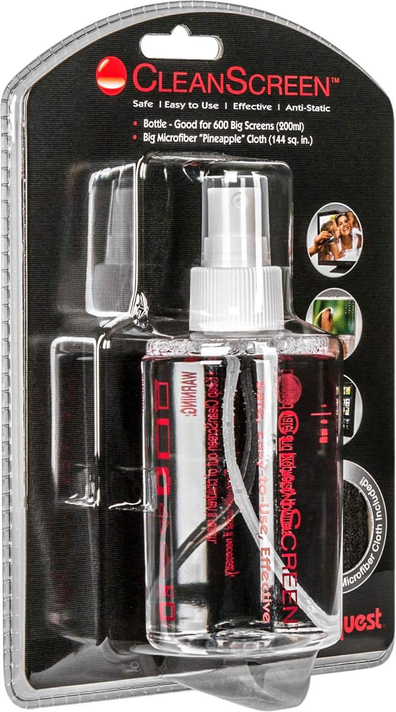 AudioQuest - CleanScreen Pack with 6 oz. (200 ml.) Bottle + Microfiber Cleaning Cloth