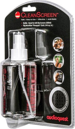 AudioQuest - CleanScreen Pack with 6 oz. (200 ml.) Bottle + Microfiber Cleaning Cloth