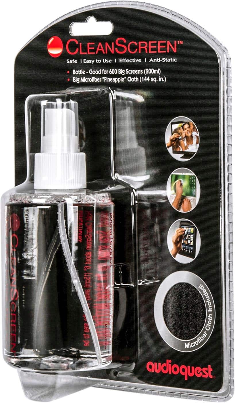 AudioQuest - CleanScreen Pack with 6 oz. (200 ml.) Bottle + Microfiber Cleaning Cloth