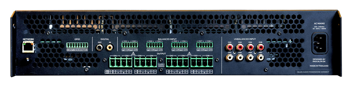 Sonance - Blaze PowerZone Connect 6008 – 6000 W DSP-enabled Class-D amplifier with 8 channels (Each) - Black