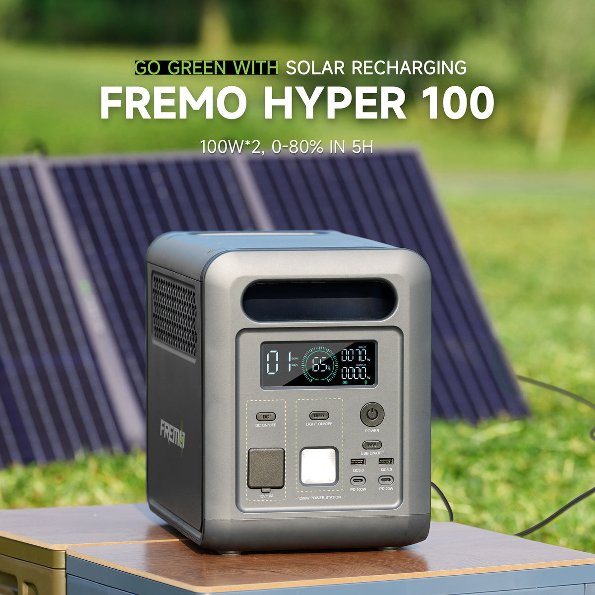 Fremo - X1200 Portable Power Station (1024 Wh Capacity) - Gray