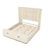 La Pierre - Cama con cajones de almacenamiento y cabecero LED