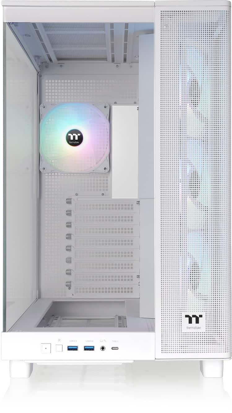 Thermaltake - View 380 XL TG ARGB Dual-Chamber Chassis with Hidden-Connector Motherboard Support ATX Mid Tower PC Case - Snow