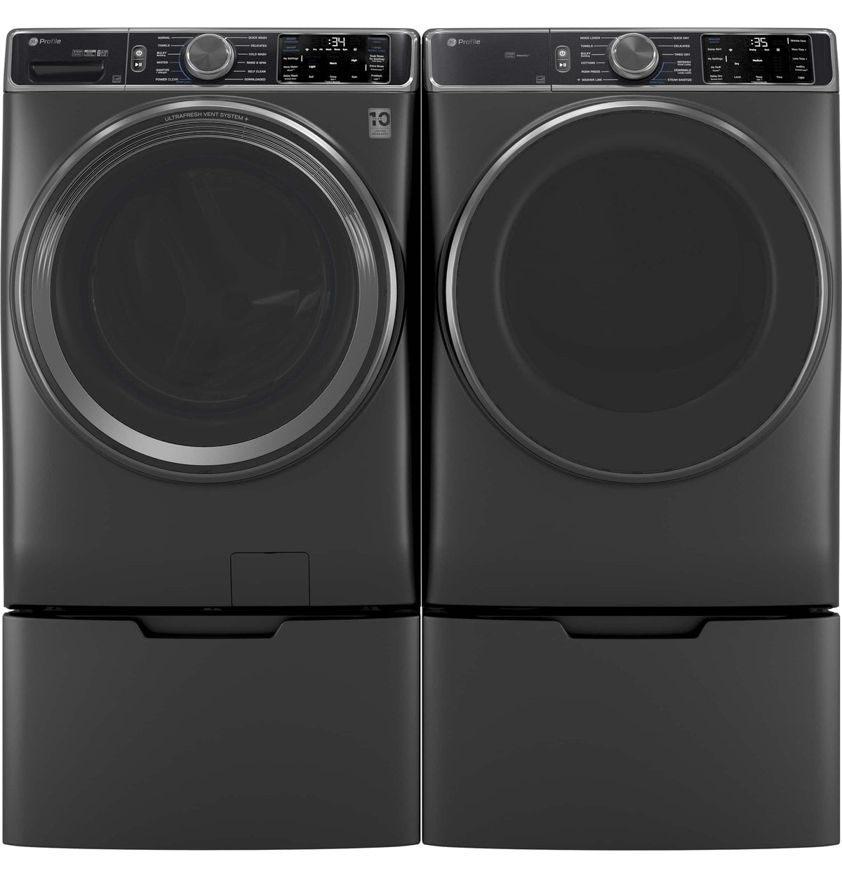 GE Profile - 7.8 Cu. Ft. Stackable Smart Electric Dryer with Steam and Sanitize Cycle - Carbon Graphite