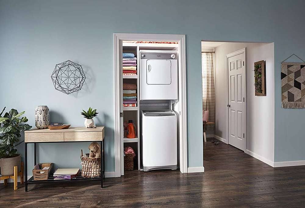 Whirlpool - 3.4 Cu. Ft. Stackable Electric Dryer with Flexible Installation - White