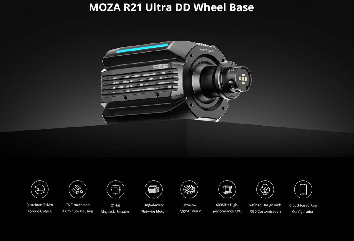 Moza Racing - R21 Ultra Direct Drive Sim Racing Wheelbase for Windows