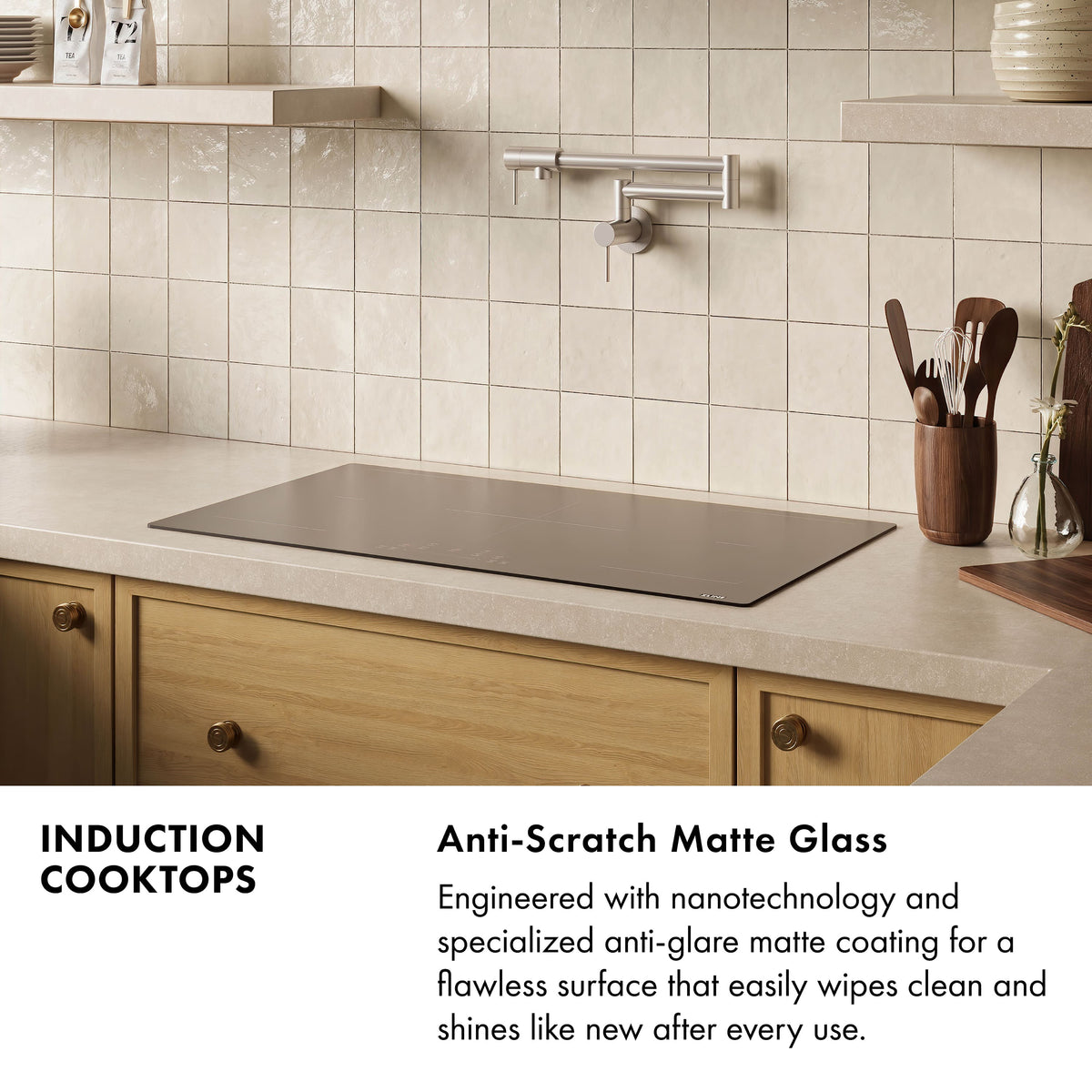 ZLINE - 36 in. Drop-in Induction Cooktop with Anti-Scratch Glass and 5 Elements - Black