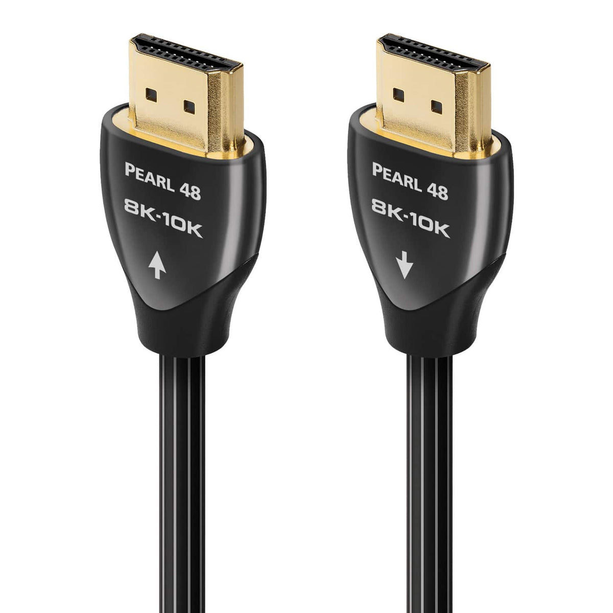 AudioQuest - Pearl 48 7.4' 4K-8K-10K 48Gbps In-Wall Rated HDMI Cable - Black with White Stripes