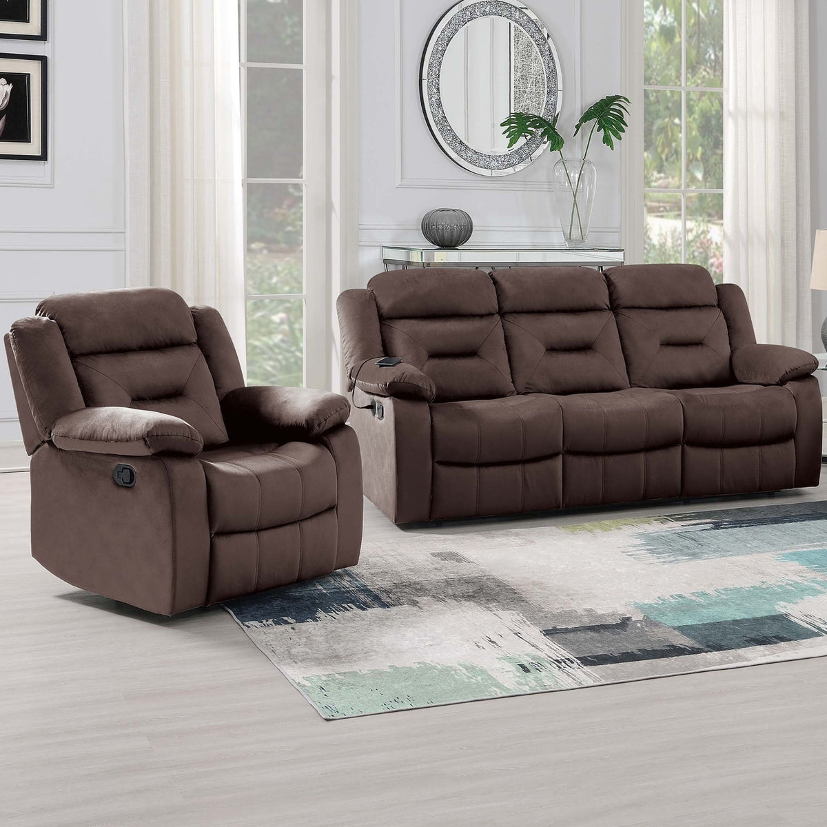 Juego de sala contemporáneo con brazos de almohada y soporte para la cabeza