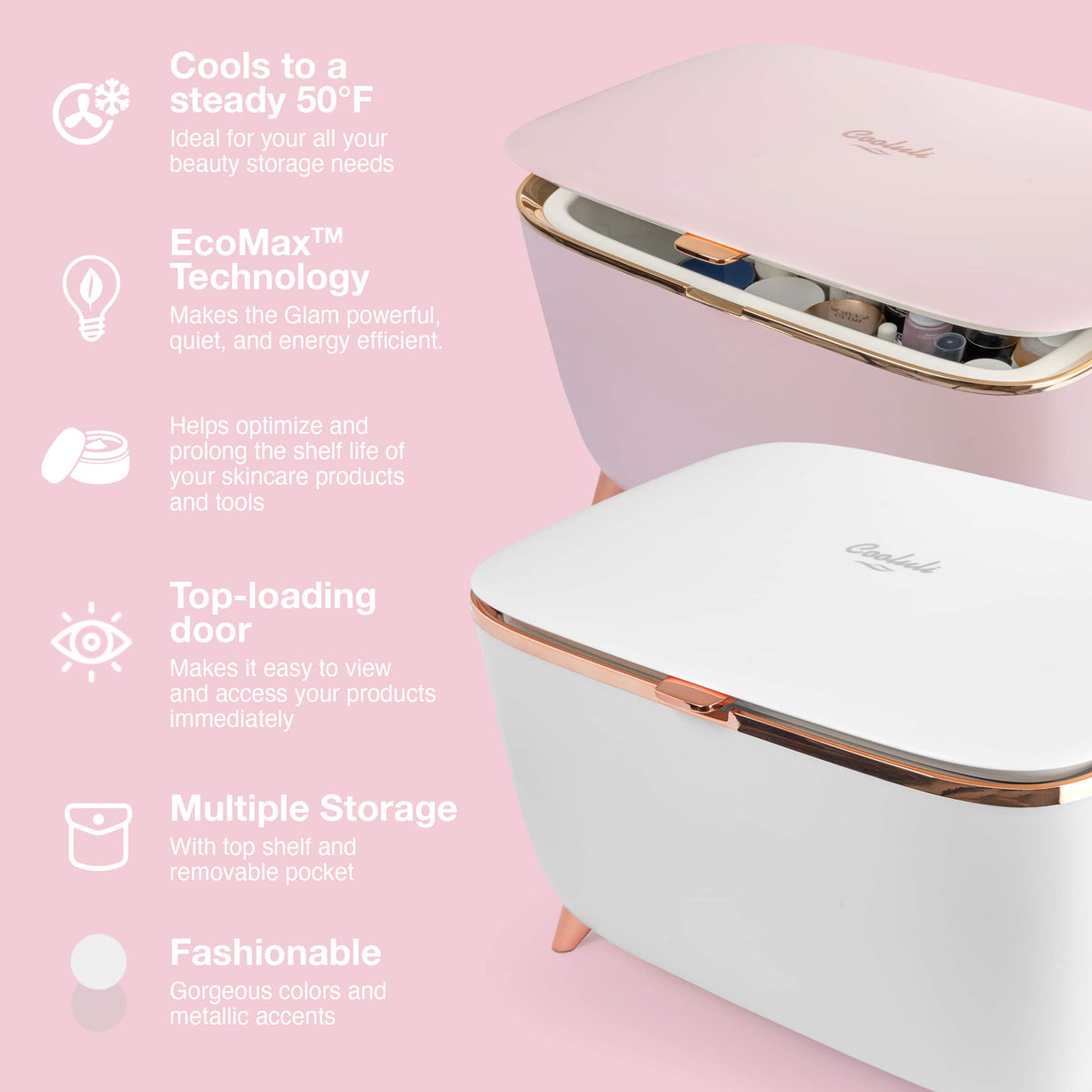 Cooluli - Glam 9L Mini Skincare Fridge - Pink