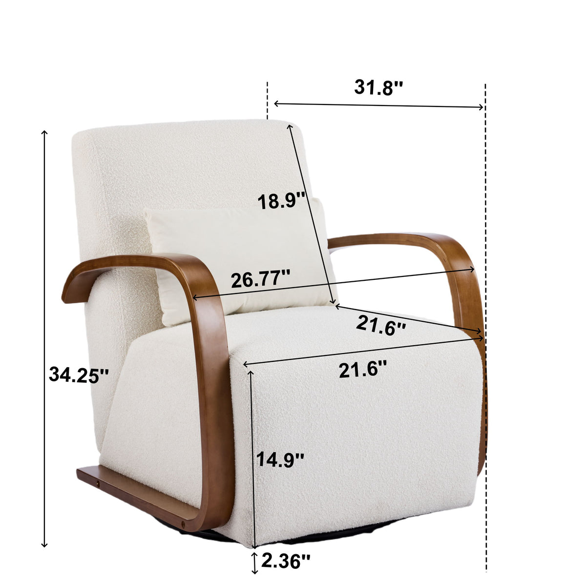 Sillón giratorio ergonómico individual para sala de estar