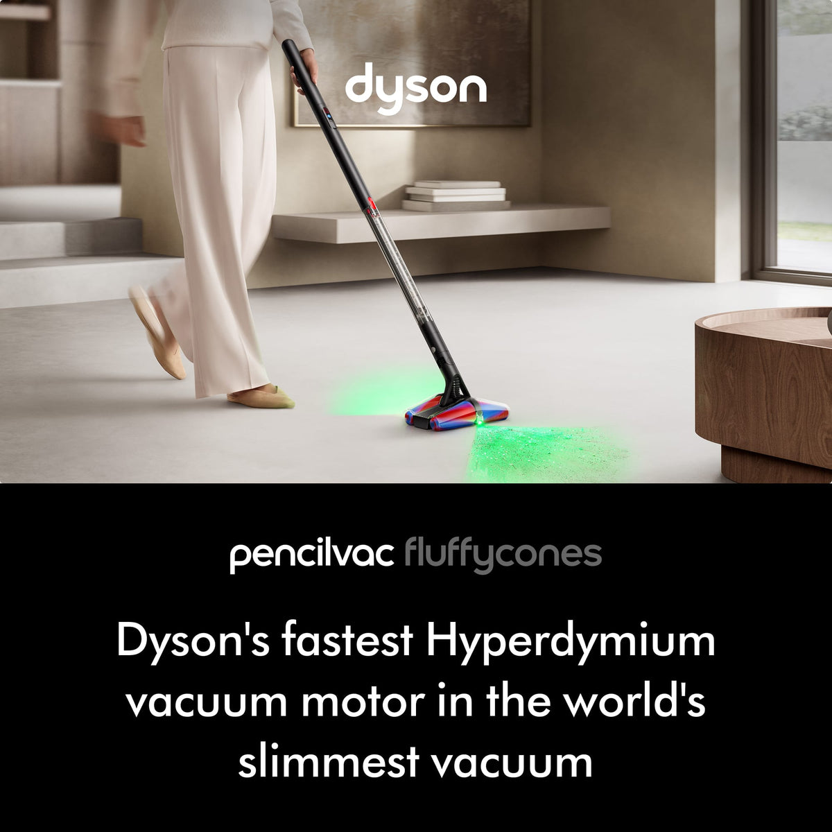 Dyson - PencilVac Fluffycones Cordless Vacuum - Black/Black
