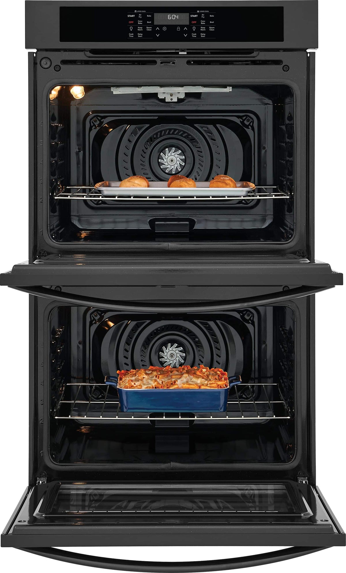 Frigidaire - 30" Built-In Double Wall Oven with Convection Bake and Air Fry - Black