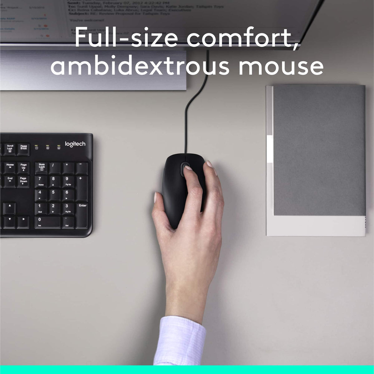 Logitech - MK120 Full-size Wired Membrane Keyboard and Mouse Bundle for PC with USB Plug-and-Play - Black